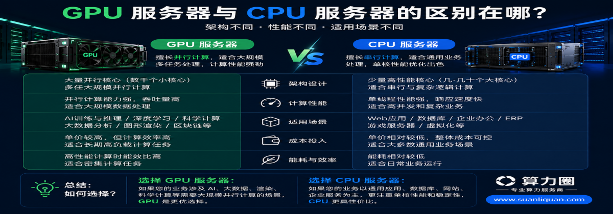 GPU 服务器与 CPU 服务器的区别在哪？