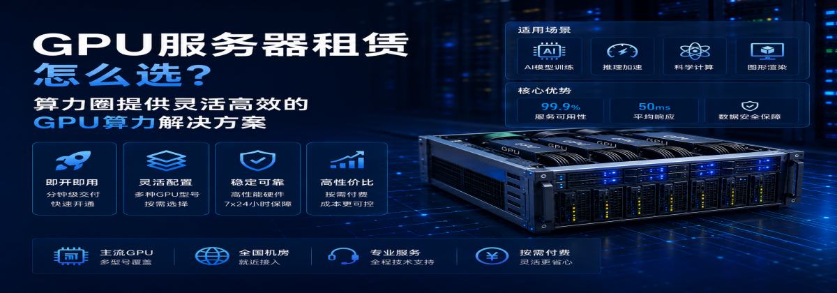 GPU服务器租赁怎么选？算力圈提供灵活高效的GPU算力解决方案